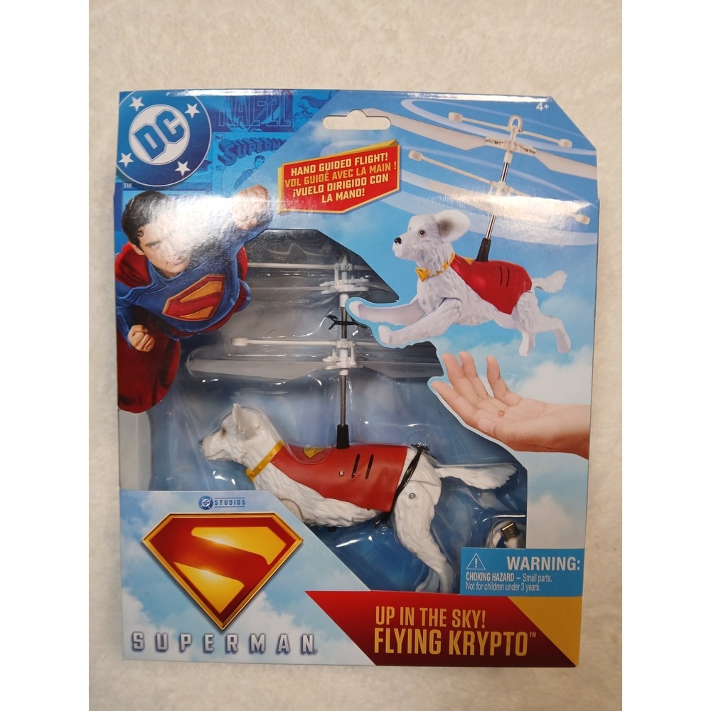 DC Superman Flying Krypto Hand Guided Flight Toy Spin Master Dog Figure New‎
